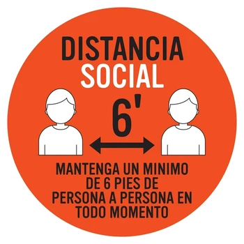

Social Distancing Floor Decals - Safety Floor Marker - Maintain 6 Foot Distance - Anti-Slip, - 11.8 inch Round -10Pack