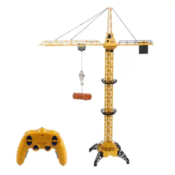 

RC Tower Crane 6CH 128CM 680 Rotation Lift Model 2.4G Remote Control Construction Crane Toy With Light Sound For Kids Gift