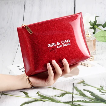 

Fashion Cosmetic Bag Women PU Travel Make Up Necessaries Organizer Zipper Makeup Pouch Toiletry Kit Bags Korean Style