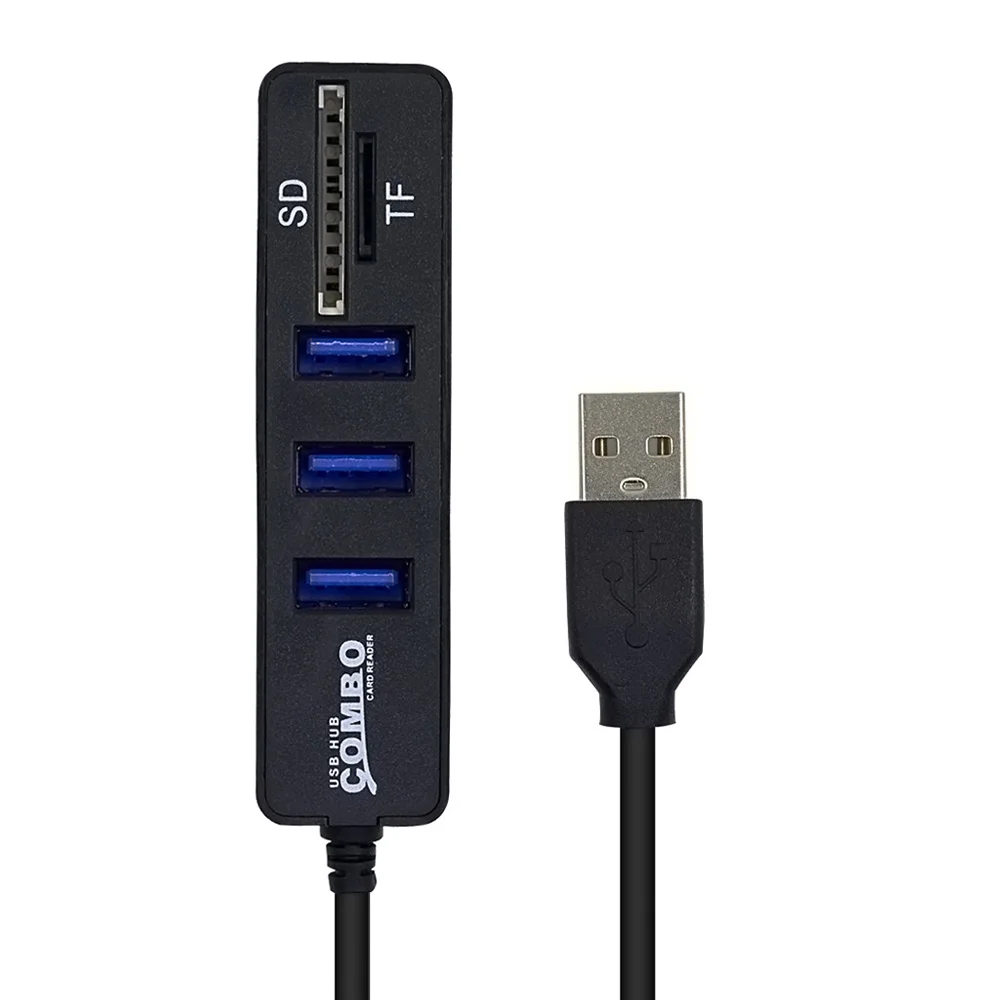 CHIPAL Mini 2 в 1 Combo 3 порта USB 2,0 концентратор USB2.0 сплиттер+ кардридер для SD TF Micro SD для ПК компьютера ноутбука