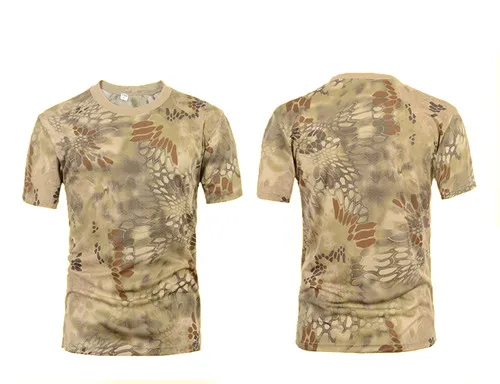 Летние мужские уличный спортивный камуфляж футболки с короткими рукавами дышащие быстросохнущие походы, кемпинг, катание на веосипеде футболки - Цвет: Highlander
