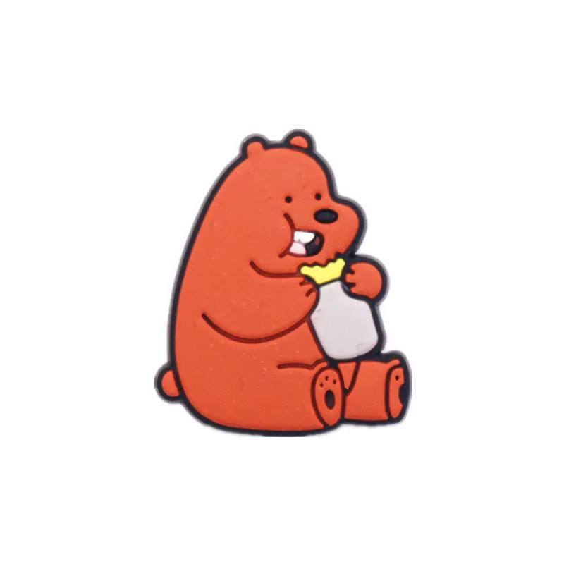 Brown Bear A 1-3 шт животные стиль ПВХ обуви Подвески Украшения панда/белый медведь/коричневый медведь обуви аксессуары для croc jibz Детские вечерние X-mas - Цвет: Brown Bear A