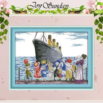 

Sent ship out of the harbor Counted Cross Stitch 11CT 14CT Cross Stitch Set Wholesale Cross-stitch Kit Embroidery Needlework
