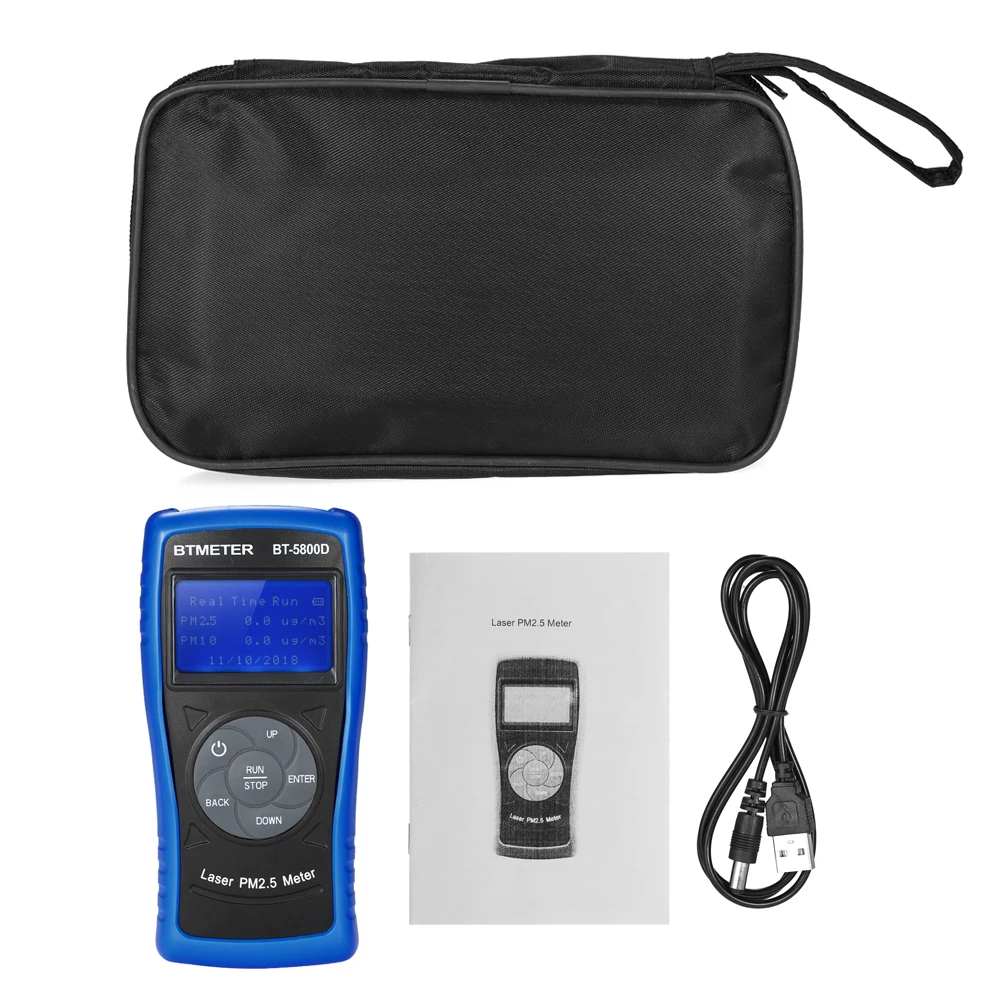 

LCD Digital PM2.5 Air Analyzer PM10 Particle Concentration Sensor Indoor Outdoor Environment Gas Test With Rechargeable Battery