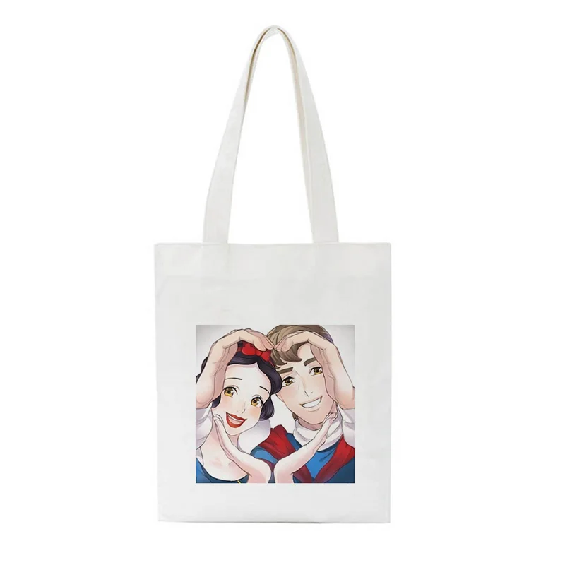 New Fashion Trend Beauty With Wild Beast Beauty Love Print Shoulder Canvas Bags Harajuku Casual Large Capacity Handbag Women Bag - Color: 1854