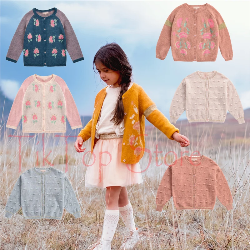 

Pre-sale LM 2019 Christmas Sweaters For Kids Girls Floral Embroidered Sweater Baby Girl Cardigan Toddler Girls Winter Clothes