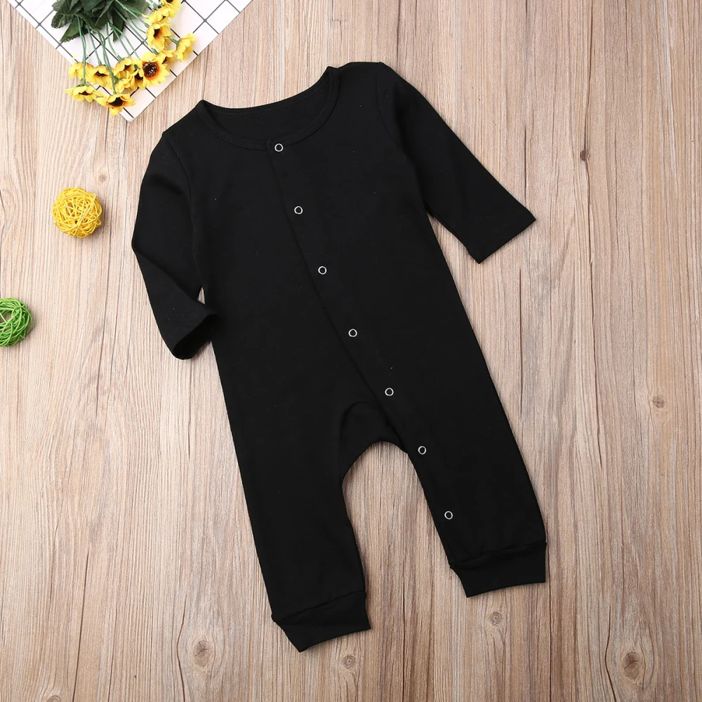 Pudcoco 0-6M Wrapped Foot Romper 12-24M Regular Newborn Baby Girl Boy Long Sleeve Solid Romper Jumpsuit Outfits Clothes