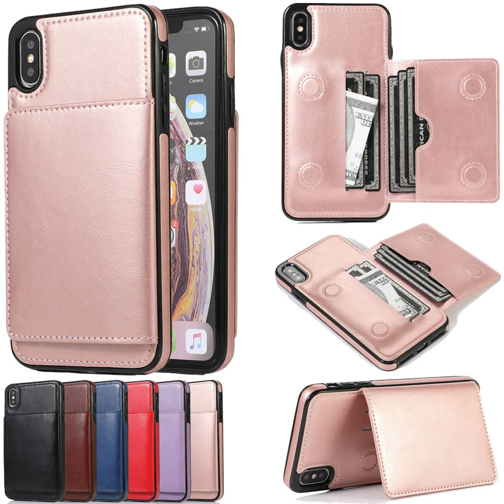 

Luxurry Flip Case sFor iPhone X XS Max XR Case Vintage Leather Magnetic Wallet Cover For iPhone 6 6s 7 8 Plus Case Phone Bags