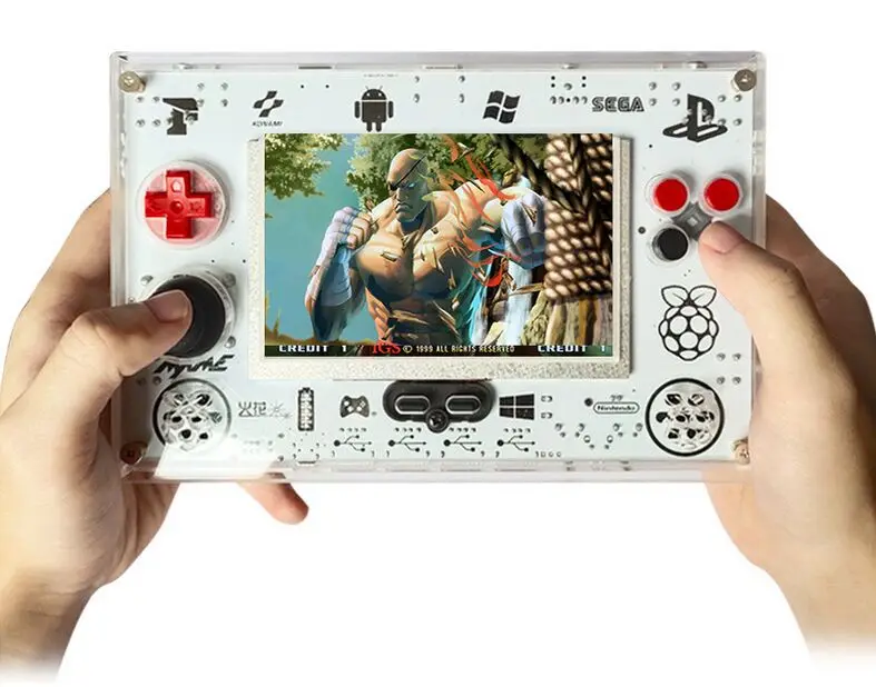 

DIY Handheld Game Console with Raspberry Pi Computer Module 3 Lite 5.0 Inch Screen Pi-Boy Game Player Built-in Over 15000 Games
