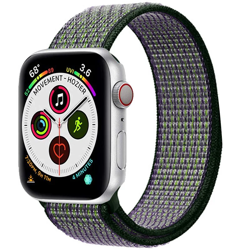 Ремешок для Apple Watch 44 мм 40 мм ремешок из нейлона iWatch Correa Series 5 4 3 2 Sport Loop 42 мм 38 мм браслет ремешок для часов аксессуары Новинка - Цвет ремешка: 52 Royal Pulse