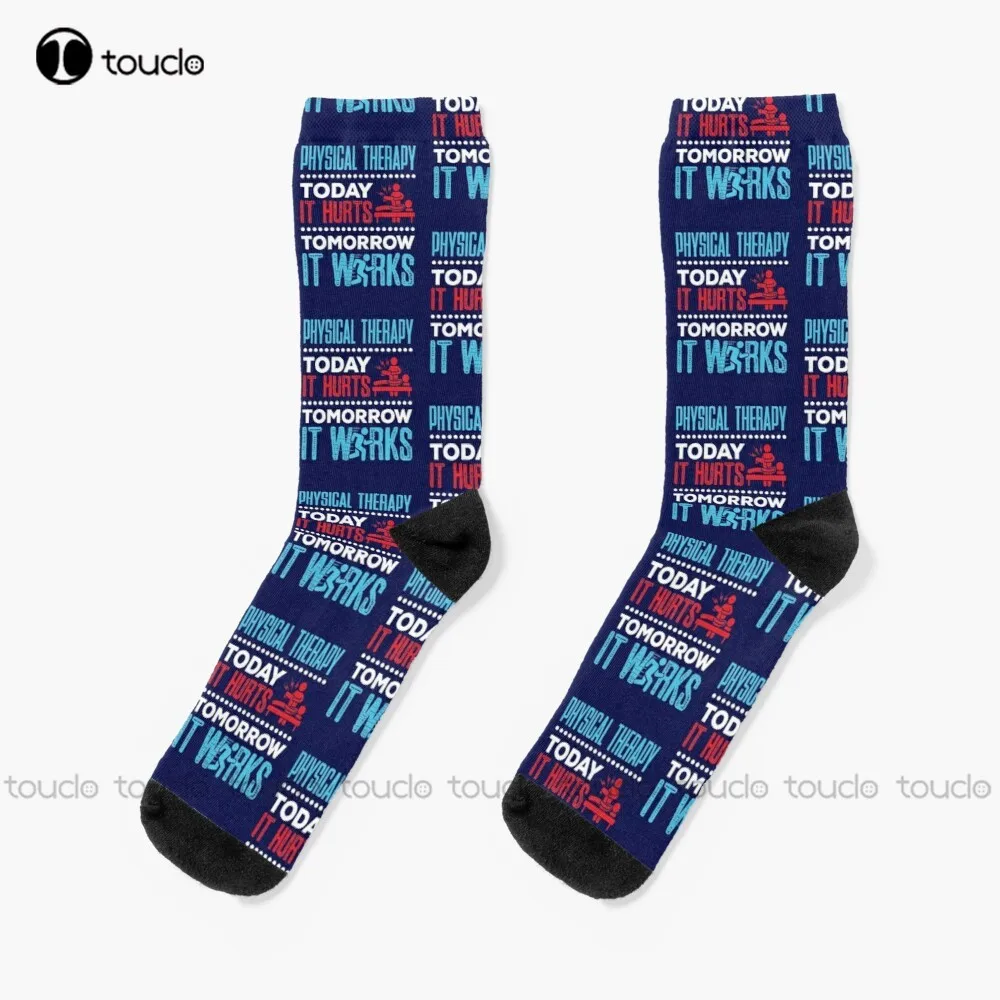 

New Physical Therapy Today It Hurts Tomorrow It Works Socks Mens Athletic Socks Personalized Custom Unisex Adult Socks