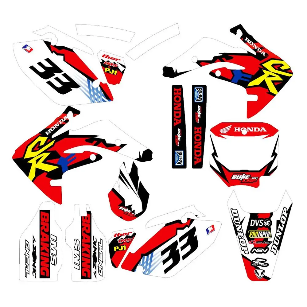 

For HONDA CRF150 2007-2014 New Full Graphics Decals Stickers Custom Number Name 3M Bright Matte Stickers Waterproof