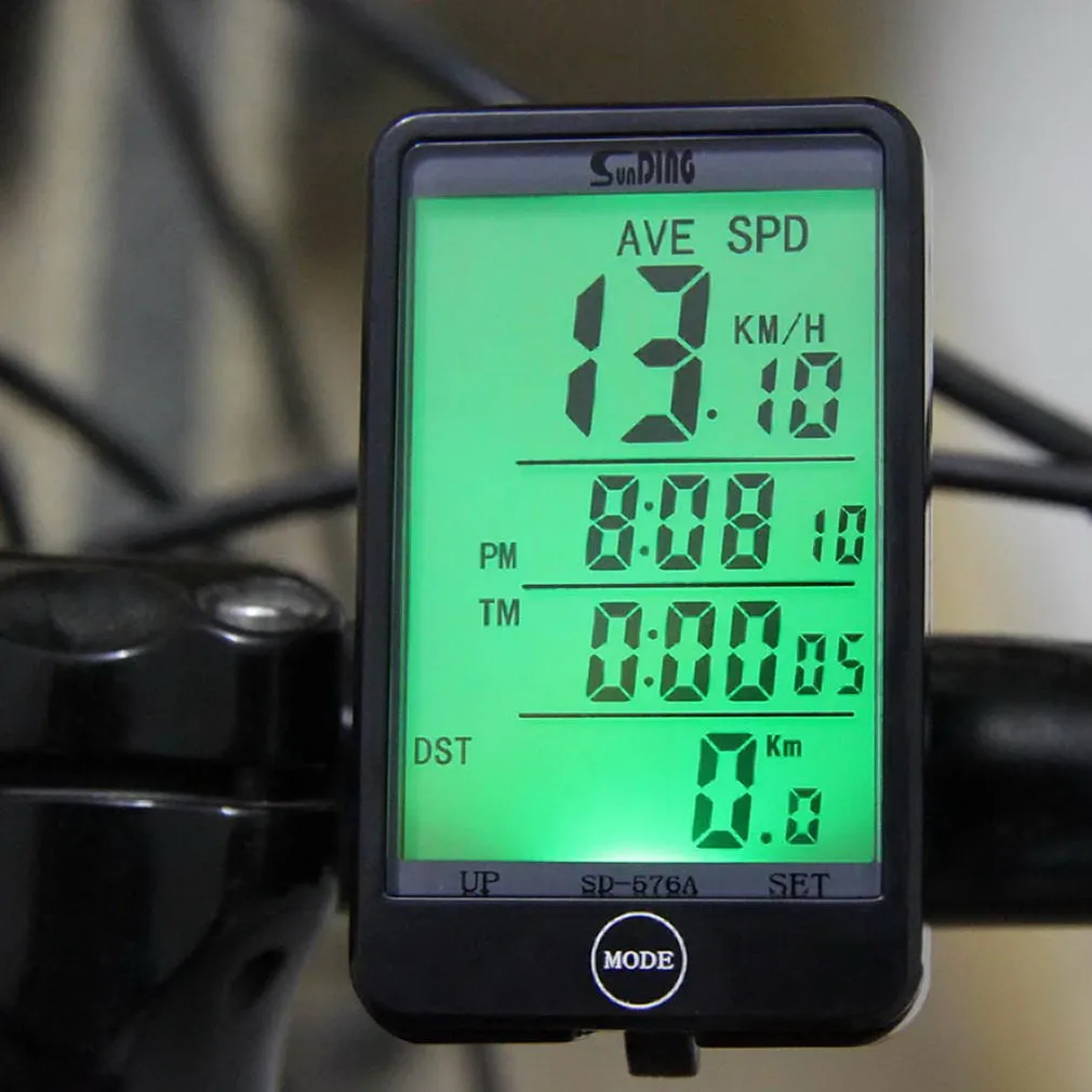 Bicycle Bike LCD Computer Odometer Speedometer Large LCD Display Speedometer 