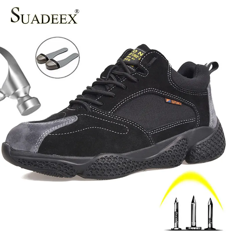 

SUADEEX Indestructible Safety Shoes Men Anti-smashing Steel Toe Work Safety Shoes Lightweight Outdoor Safety Boots For Man Male