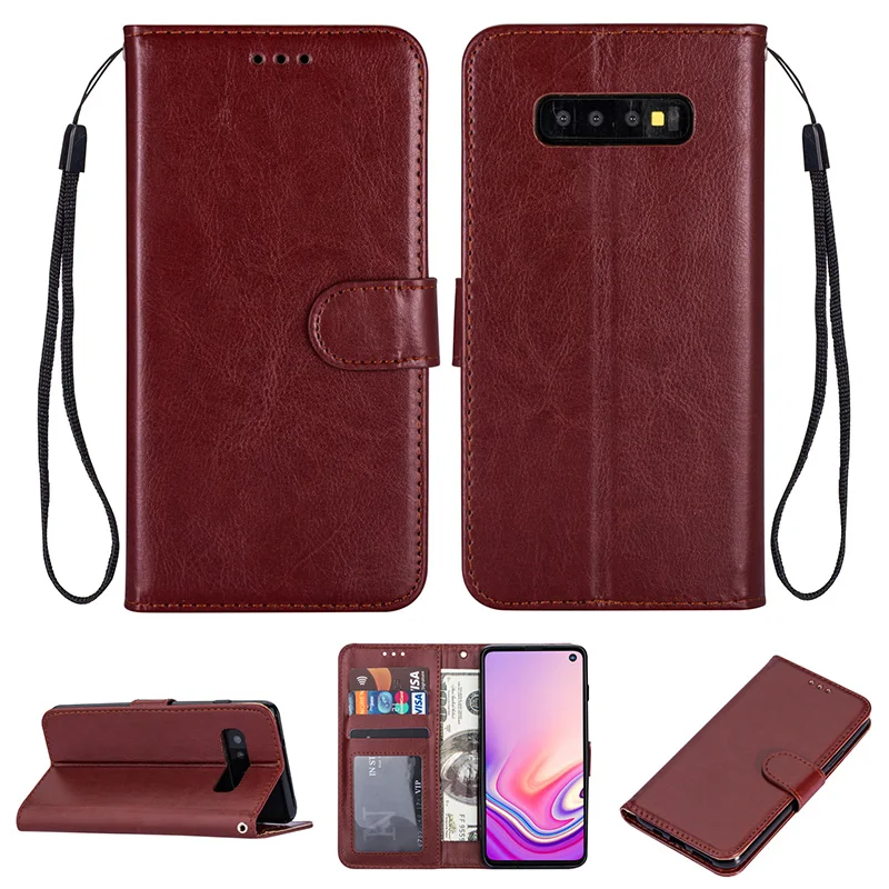 Чехол для samsung Galaxy A10 A20 A20E A30 A40 A50, чехол для samsung S10e S8 S9 Plus, роскошный флип-кошелек, чехол для телефона с отделением для карт - Цвет: brown