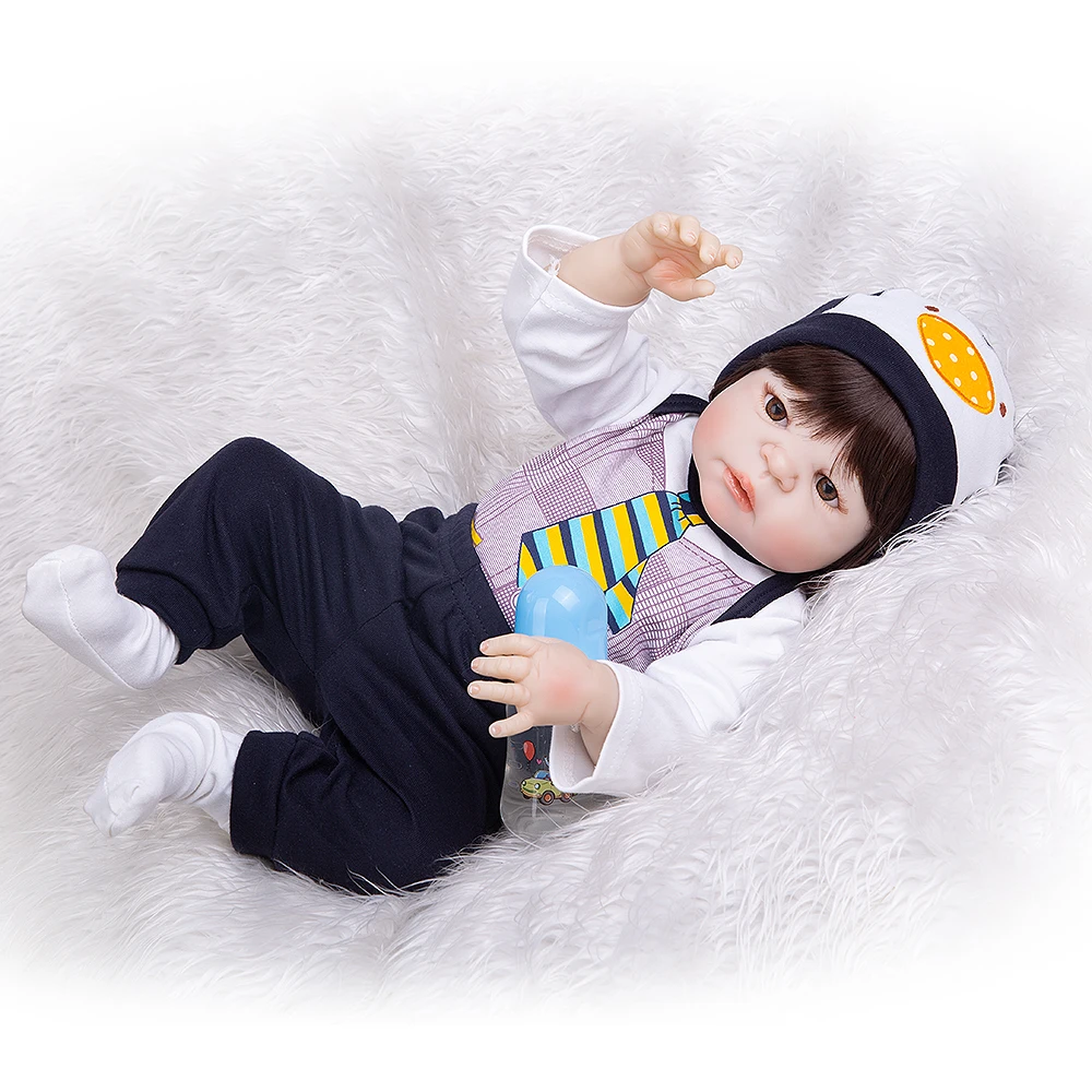 Boneca bebes reborn 23 57cm Full silicone vinyl reborn baby boy body dolls  toys for children gift realita menino toddler - AliExpress