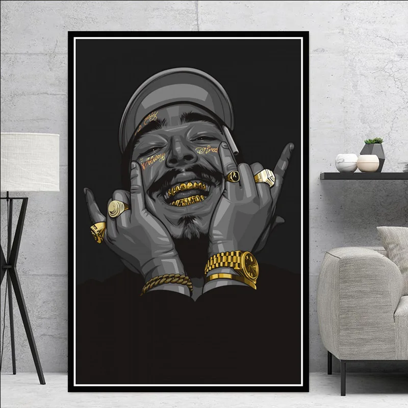 Новый художественный постер Post Malone в стиле хип хоп музыкальный певец звезда и