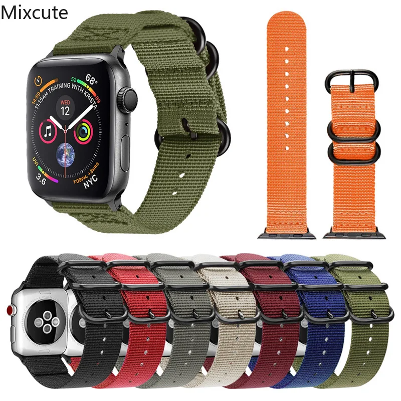 Нейлоновый сменный ремешок для iwatch 5 4 3 42 мм 44 тканевые браслеты apple watch браслет iphone