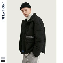 Зимняя мужская куртка с надписями,, уличная одежда, с высоким воротником, с карманами, с отстрочкой, хлопок, теплая, мужская куртка, 9755W