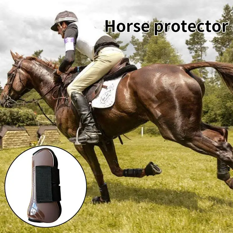 

New 4pcs Outdoor Running Adjustable Equestrian Equipment Protective Gear PU Shell For Horsemanship Horse Tendon Boot Leg Guard