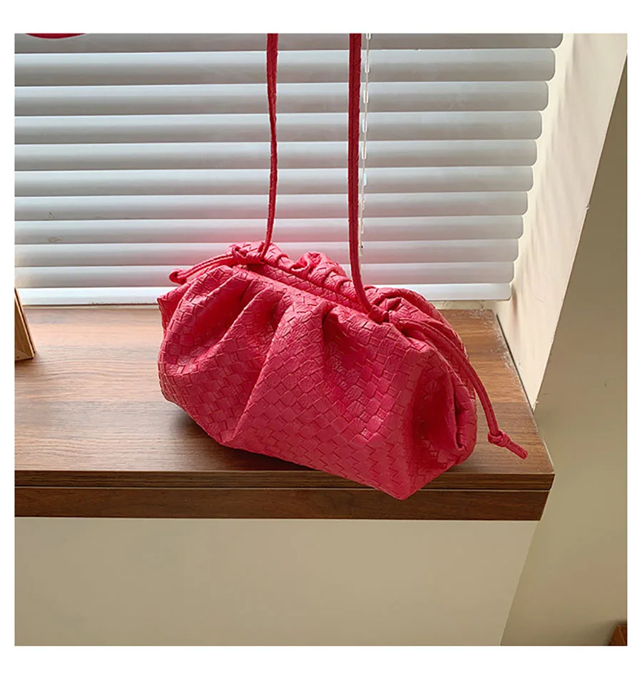 Модные вязаные крючком женские сумки на плечо с облаками, розовые женские вечерние сумки с французским багетом, женские сумки через плечо, B620