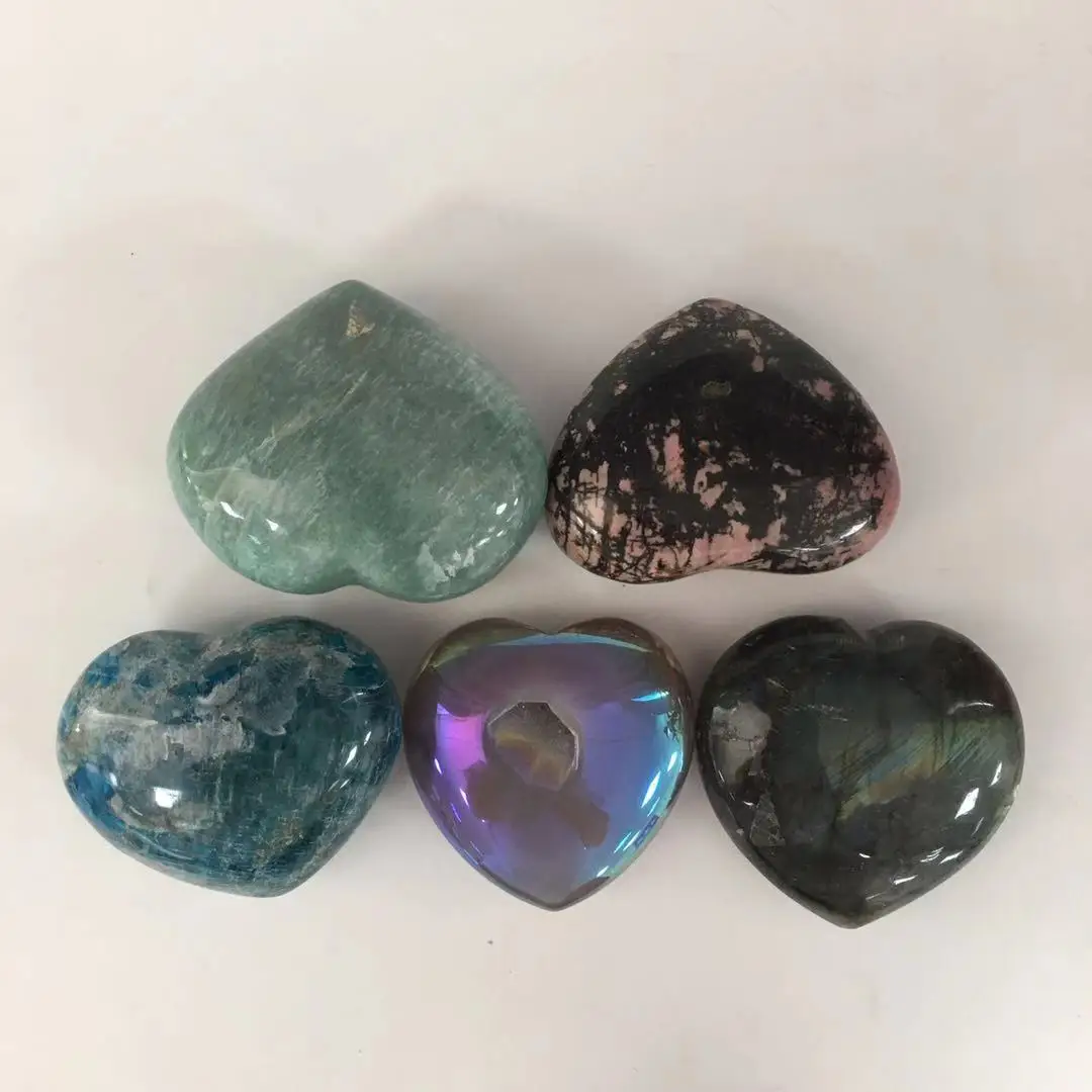Z apatite Хрустальное сердечко любовь форма камня бусины из лечебных камней для изготовления ювелирных изделий