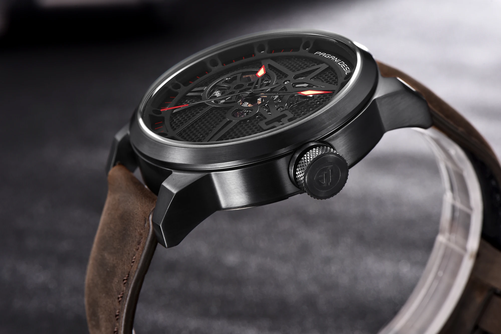 Роскошный бренд Pagani 52 мм Tourbillon автоматические часы мужские наручные часы Мужские механические кожаные Наручные часы Relogio Masculin