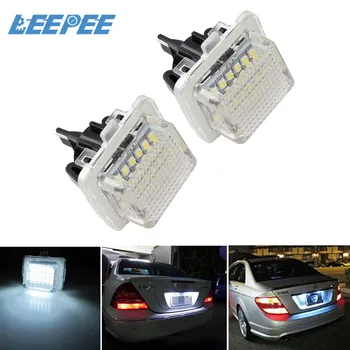 

LEEPEE A Pair Number Plate Light Car Styling 18 LEDs 3W 6000K License Number Plate Light Super Bright Light Source For Benz