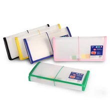 Colored A6 expanding file folder transparent file organizer 13 pockets accordion folder document organizer school office supply 24 pockets a4 accordion expanding high capacity plastic stand bag colored tab file organizer