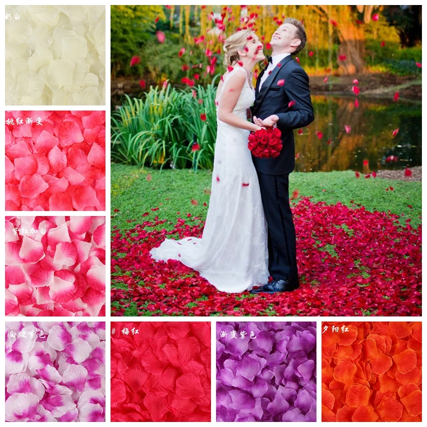 500 Piece Artificial Rose Petals Decoration Wedding Love Red Romantic Rose 