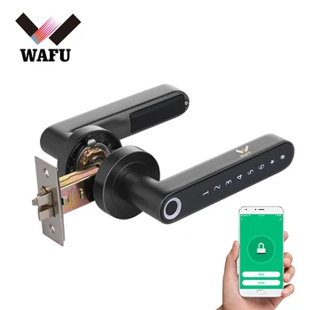 

WAFU WF-016 Fingerprint Door Lock Smart Bluetooth Password Handle Lock APP Unlock Keyless Entry Works with iOS/Android