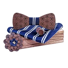 Взрывные модели деревянный галстук-бабочка для свадьбы Розовый галстук-бабочка квадратная брошь для шарфа набор запонок Мужские аксессуары логотип на заказ