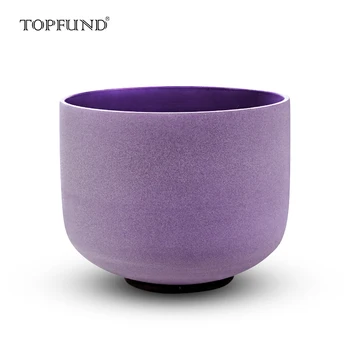 

TOPFUND B note Crown Chakra Colored Frosted Quartz Crystal Singing Bowl