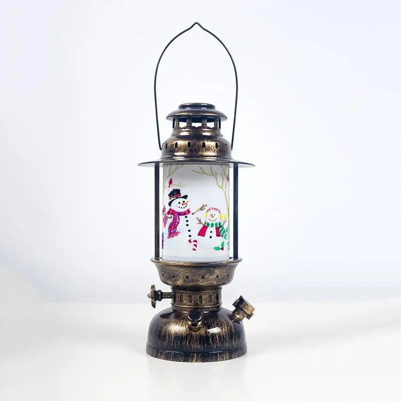 Рождественский светодиодный светильник в стиле ретро с изображением Санта-Клауса и снеговика - Испускаемый цвет: D snowman