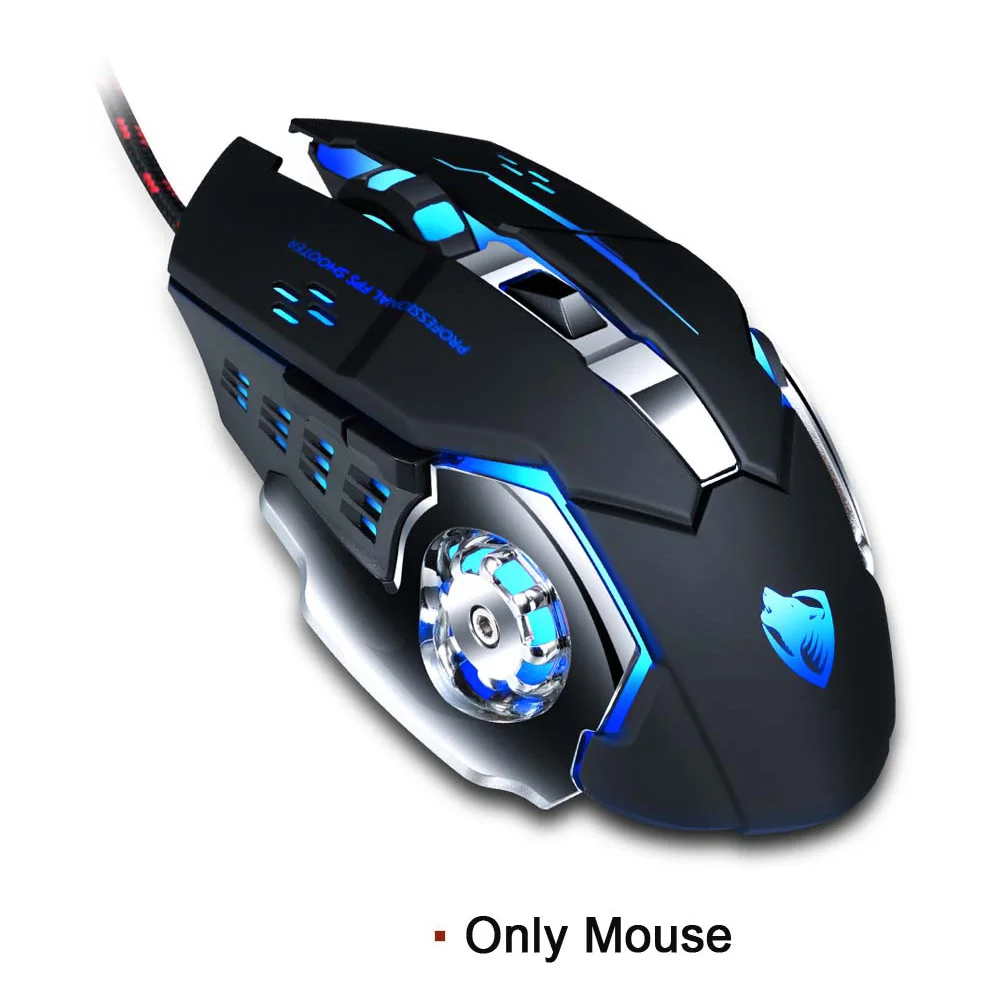 only mice G2000 компьютерные Стерео Игровые наушники с глубоким басом, игровые наушники с микрофоном, светодиодный светильник+ игровая мышь+ игровой коврик для мыши - Цвет: only mice