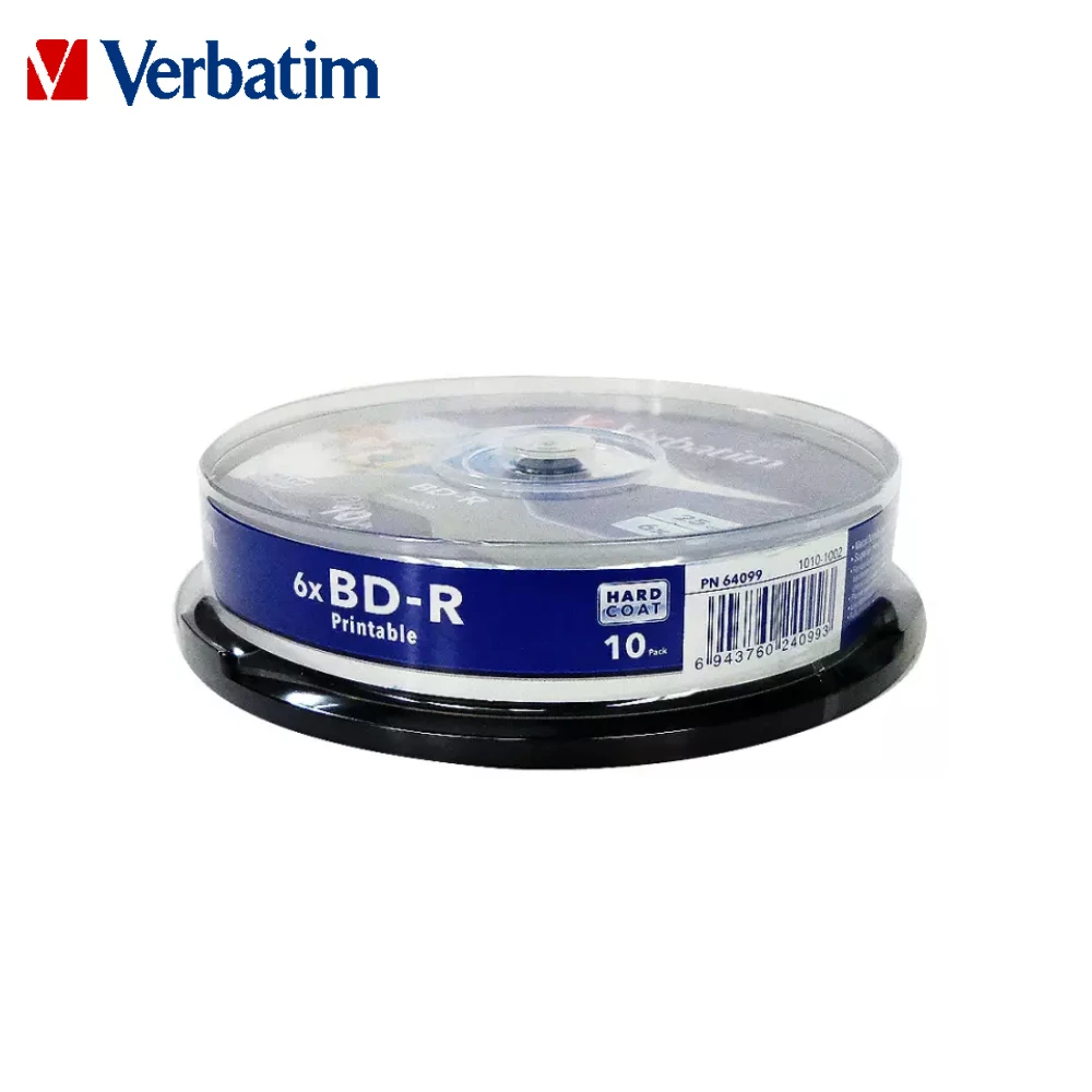 Оригинальный дисковый диск Verbatim 6X blu Ray с объемом памяти 25 Гб без печати
