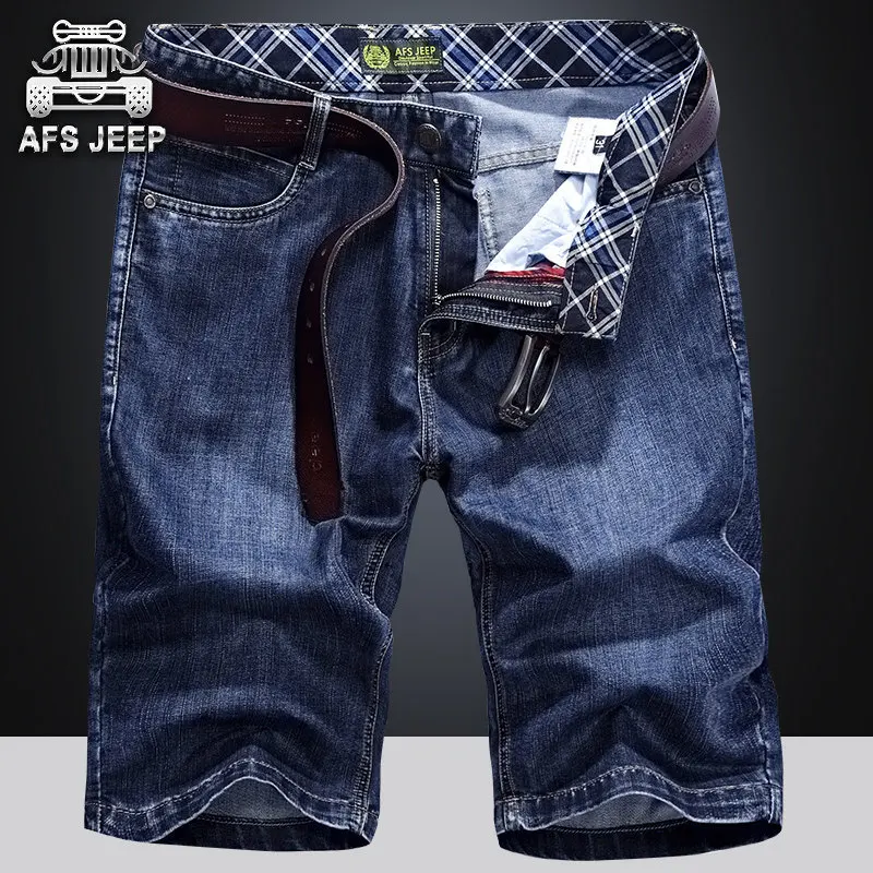 

Thin Denim Casual Shorts Men Knee Length 2020 Summer Cargo Jeans Shorts Male Size 40 42