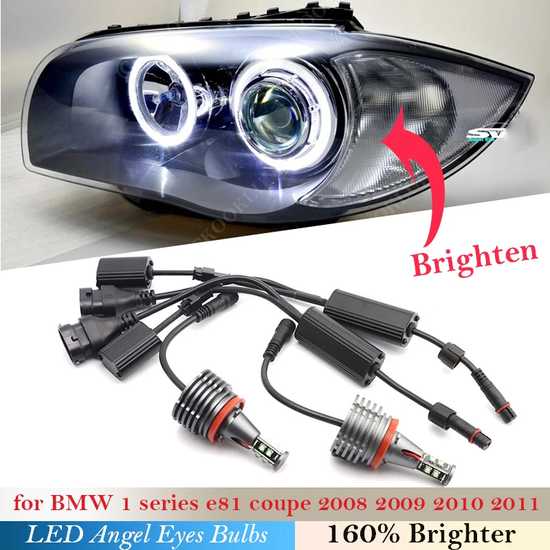160W pair LED Headlight Light For BMW 3 X 1 5 Z Series E81 Coupe E60 E90 E70 M3 E89 E 87 E82 88 E71 E93 Car Angel eyes bulb | Автомобили и