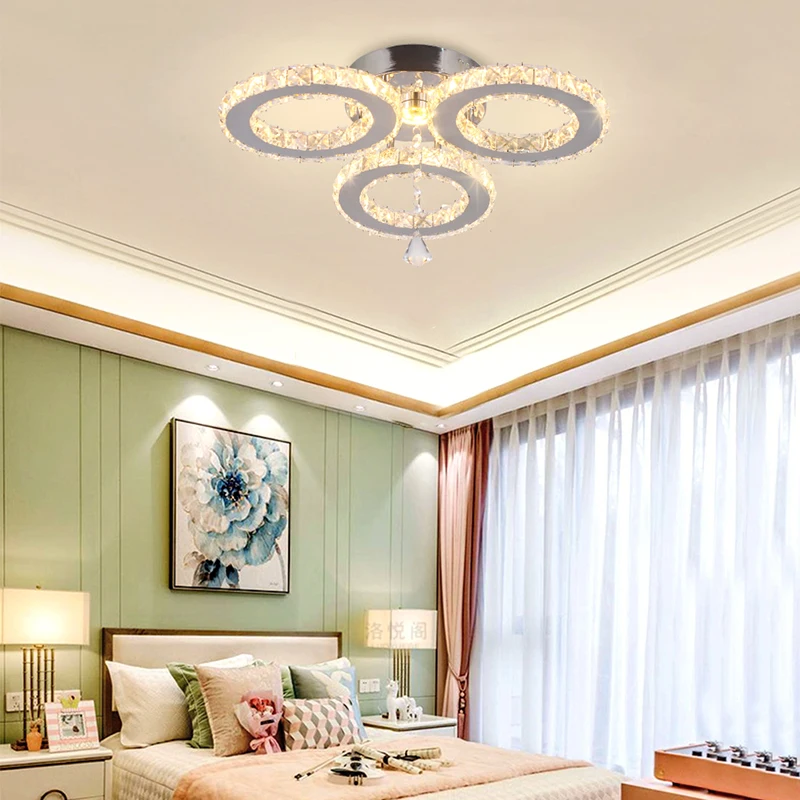 Современный потолочный светильник светодио дный светодиодный K9 кристалл три