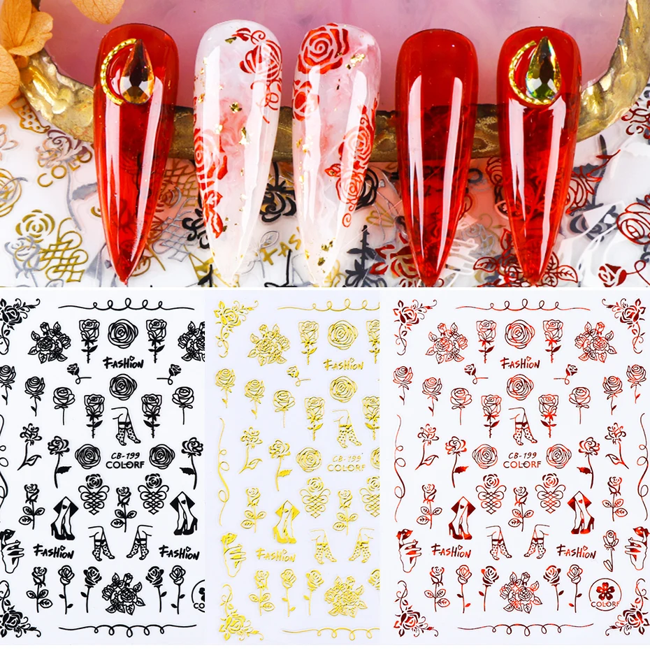 1 шт. красные золотые черные сексуальные на высоком каблуке девушка 3D наклейки