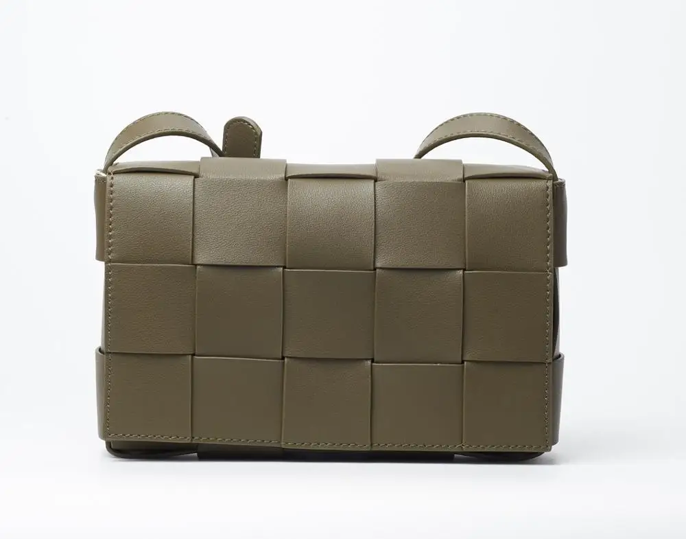 dark green Женские сумки из натуральной кожи, сумки через плечо для женщин из натуральной кожи, вязаные сумки-мессенджеры от известного бренда, кошельки и сумки - Цвет: dark green