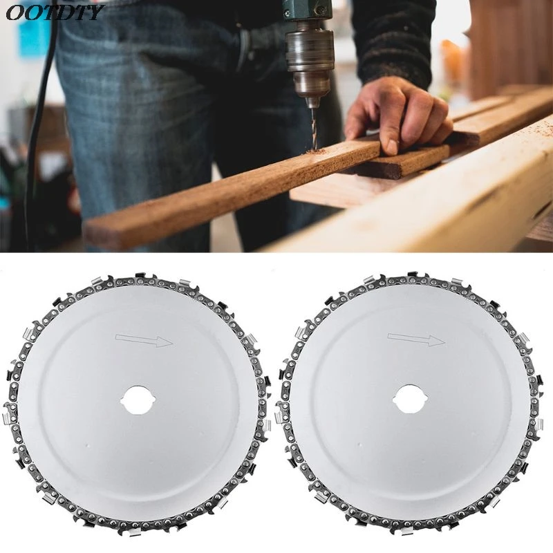 

9 Inch 18 Teeth Chain Plate Angle Grinding Chain Disc Wheel Wood Carving For Angle Grinder Lawn Mower Saw Blade Brush Cutter