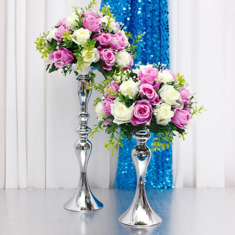 

YuryFvna Metal Wedding Flower Vase Rack Pillar Candle Holder Stand for Wedding Party Dinner Event Centerpieces Decoration