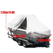 Крышка лодки 600D Водонепроницаемая сверхмощная рыболовная Лыжная лодка Крышка Анти УФ с молнией 19x8x4. 4ft Trailerable Jumbo крышка лодки