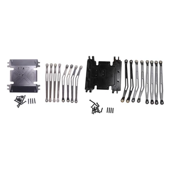 

2 Set for 1/10 Rc Axial Wraith Full Aluminum Skid Plate with 8 Suspension Link Rod,Titanium & Black