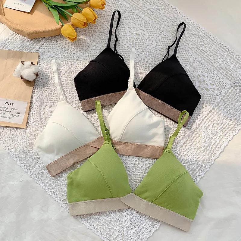 

Girl Push Up Bra Sexy Triangle Cup Bralette for Women Summer Thin Bra Padded Non-wired Bra Soutien Gorge Femme Top Bra