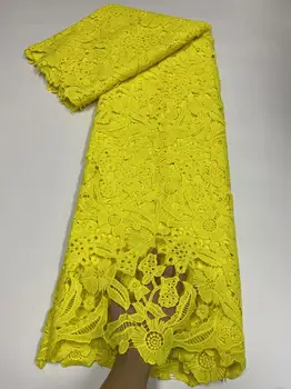 

Latest African Water Soluble Lace Fabric 2020 Nigerian Guipure Cord Lace Fabric fashion embroidery material For wedding