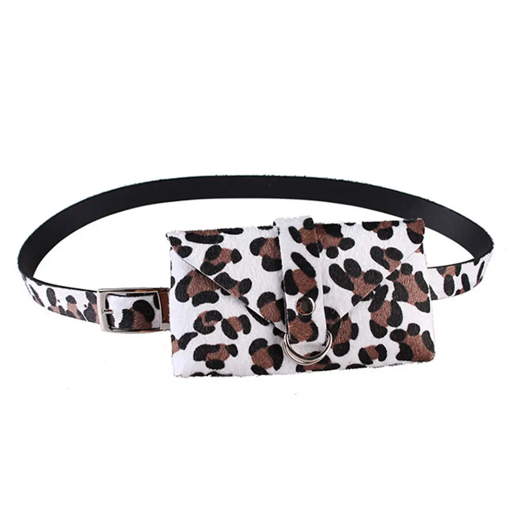 Белый Women Waist Bag Leopard Adjustable Belt Pack Purse for Mobile Phone Keys Money KS-shipping - Цвет: Белый
