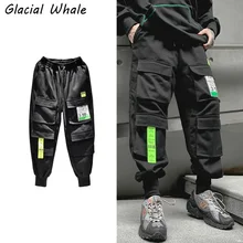 

GlacialWhale Mens Cargo Pants Men Fashion High Street Black Baggy Joggers Hip Hop Fashion Japanese Streetwear Trousers Pants Men