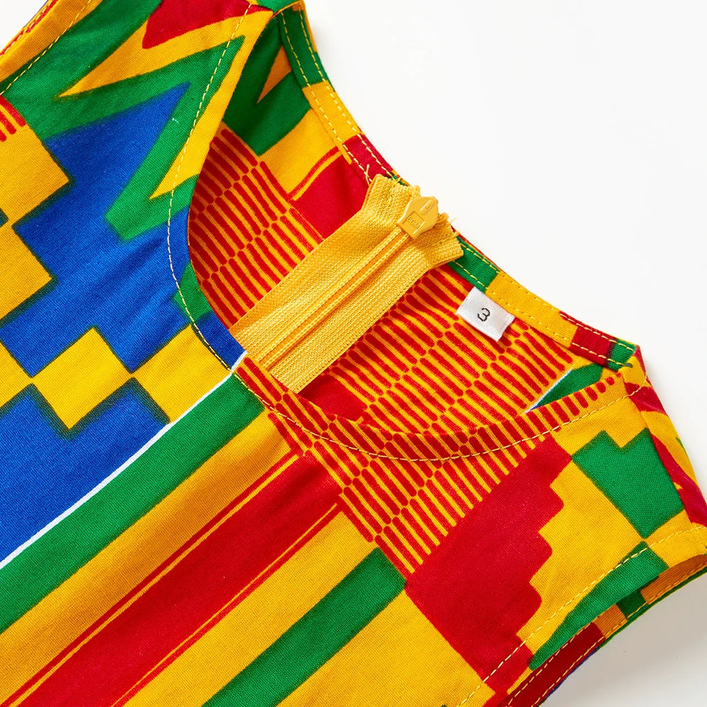 Детская одежда в африканском стиле Принт Кенте для маленьких девочек Платья